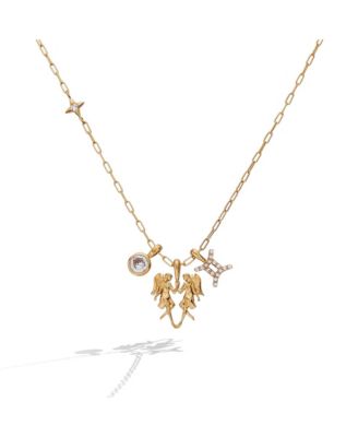 Gemini Zodiac Charm Cluster Necklace