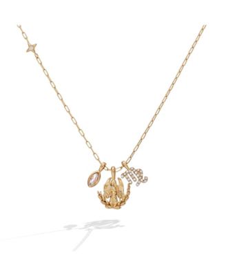 Virgo Zodiac Charm Cluster Necklace