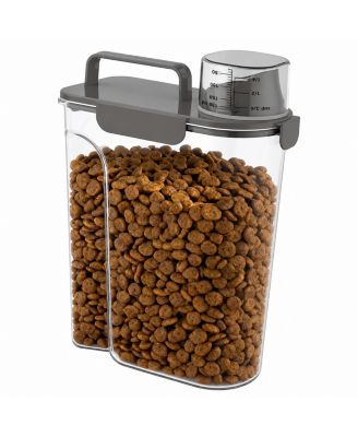 Airtight Pet Food Storage Container with Handle and Measuring Cup for Dogs Cats Birds