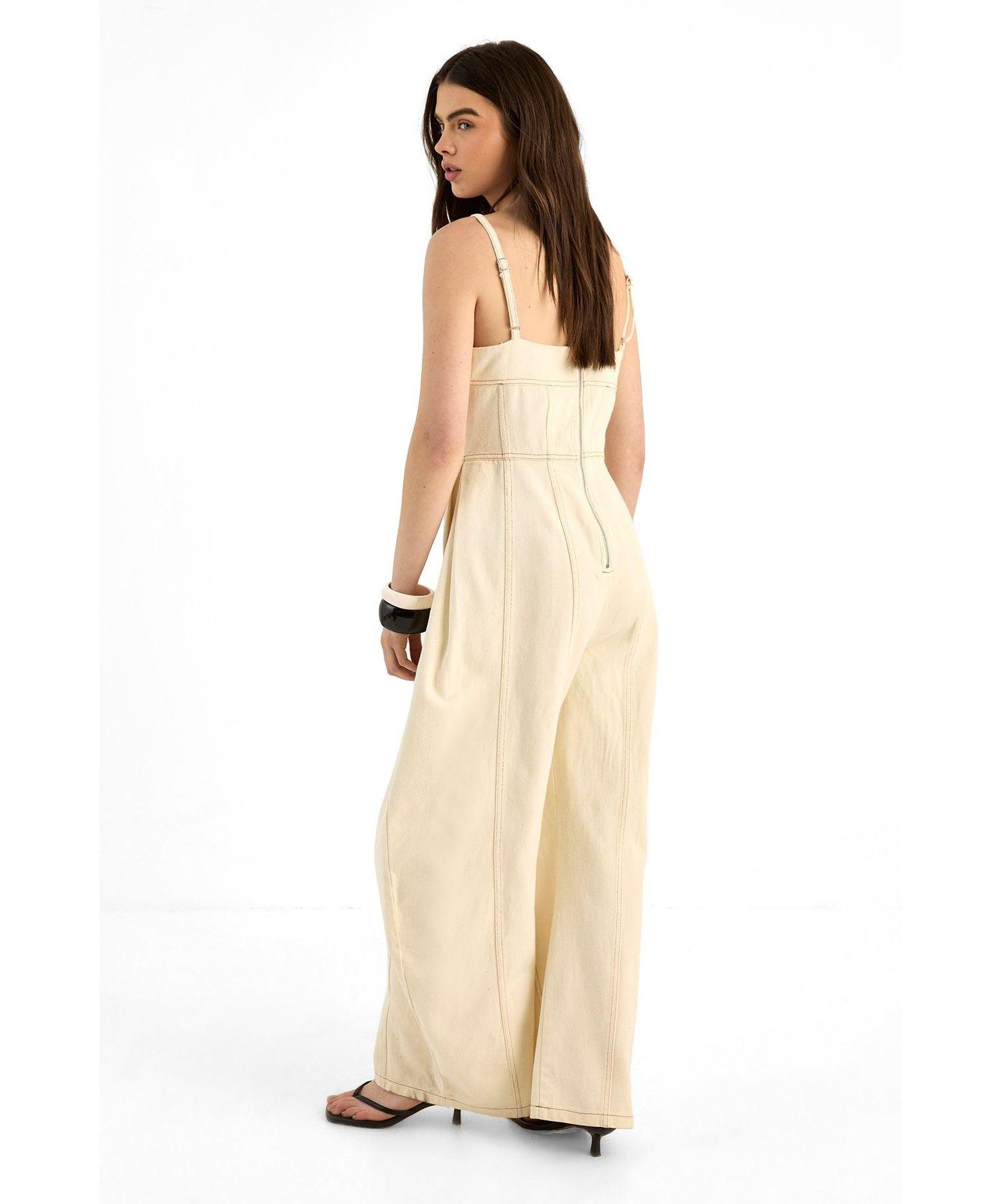 Women's Wide Leg Denim Jumpsuit