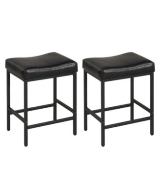 Set of 2 25 Inch Counter Height Bar Chairs for Kitchen Island Seating
