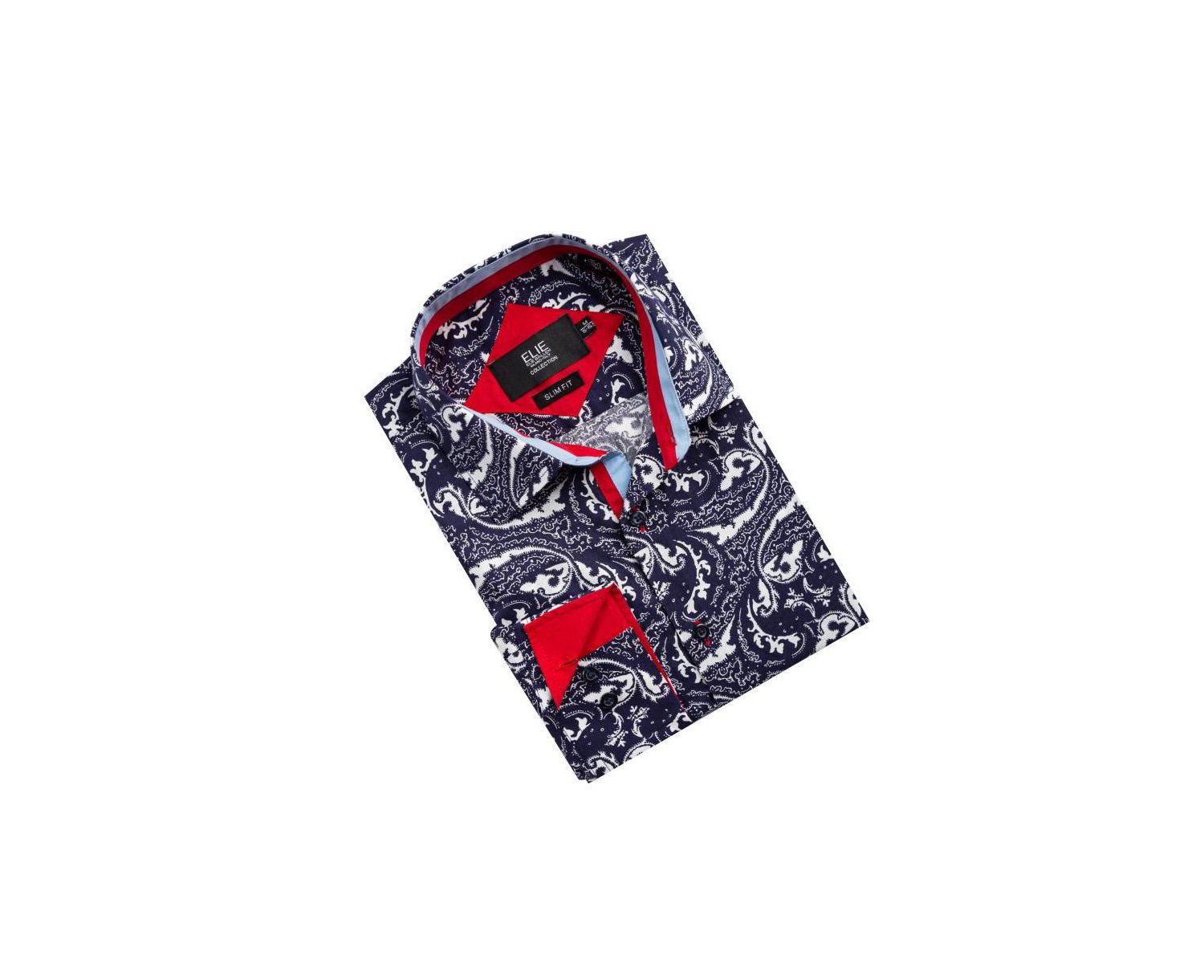 Men's Slim Fit Paisley Sport Button-Down Shirt