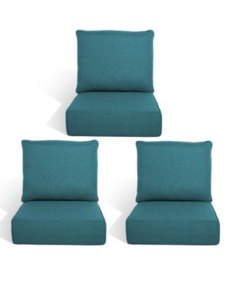 Outdoor Deep Seat Cushion Set with 6-inch Thick, 22x24 Inch Water-Resistant and Fade-Resistant Outdoor Chair Cushions Set of 3