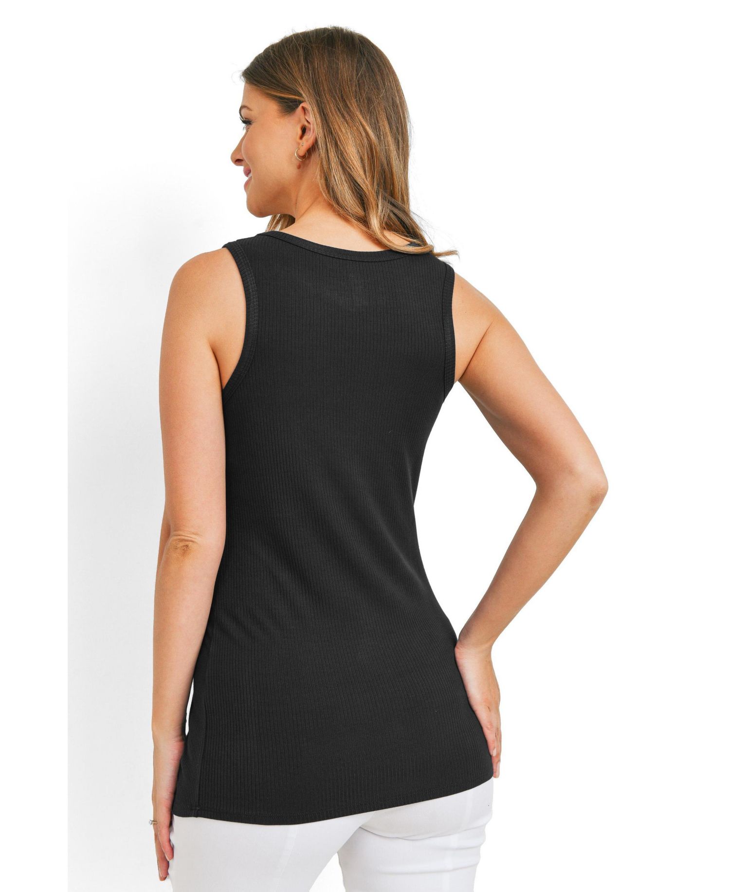 Maternity Ribbed Scoop Neck Tank Top