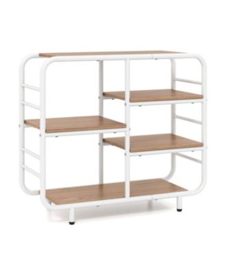 Modern 5-Tier Metal Frame Bookshelf and Storage Organizer