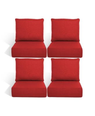 Outdoor Chair Cushions Set of 4, Patio Furniture Cushions - Removable Cover, Water-Repellent, Replacement for Deep Seat Sofa
