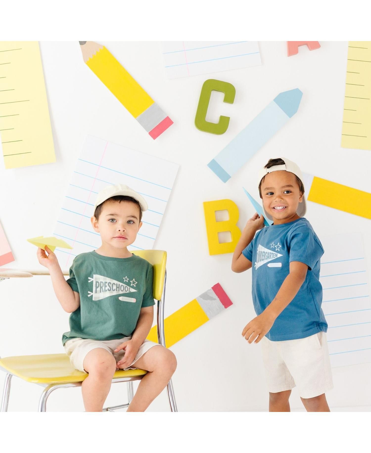Little Boys Kindergarten Pennant Short Sleeve T-Shirt