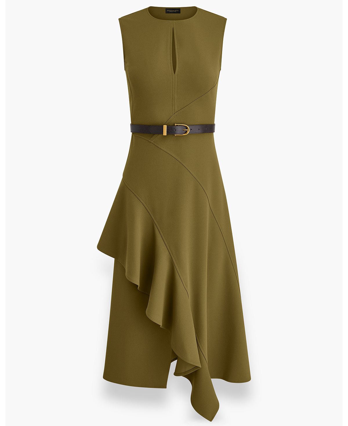 Donna Karan New York Women's Sleeveless Asymmetrical Belted Midi Dress view 6 — MAYCSS fashion products