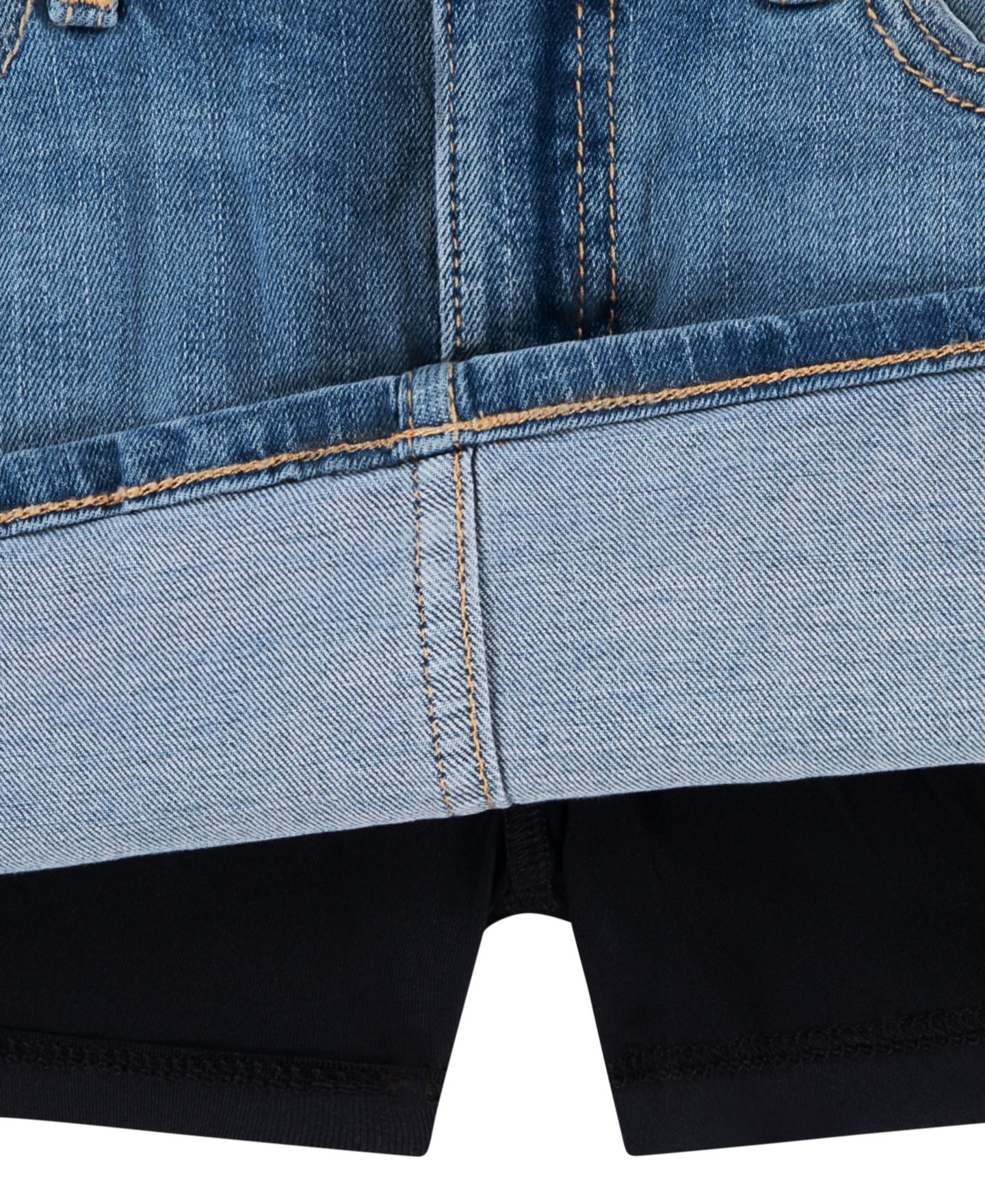 Юбка-шорты abercrombie kids Denim Mini Skort для девочек, цвет: Средний синий — фото 4