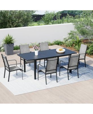7 Piece Patio Outdoor Dining Table And Chairs Set