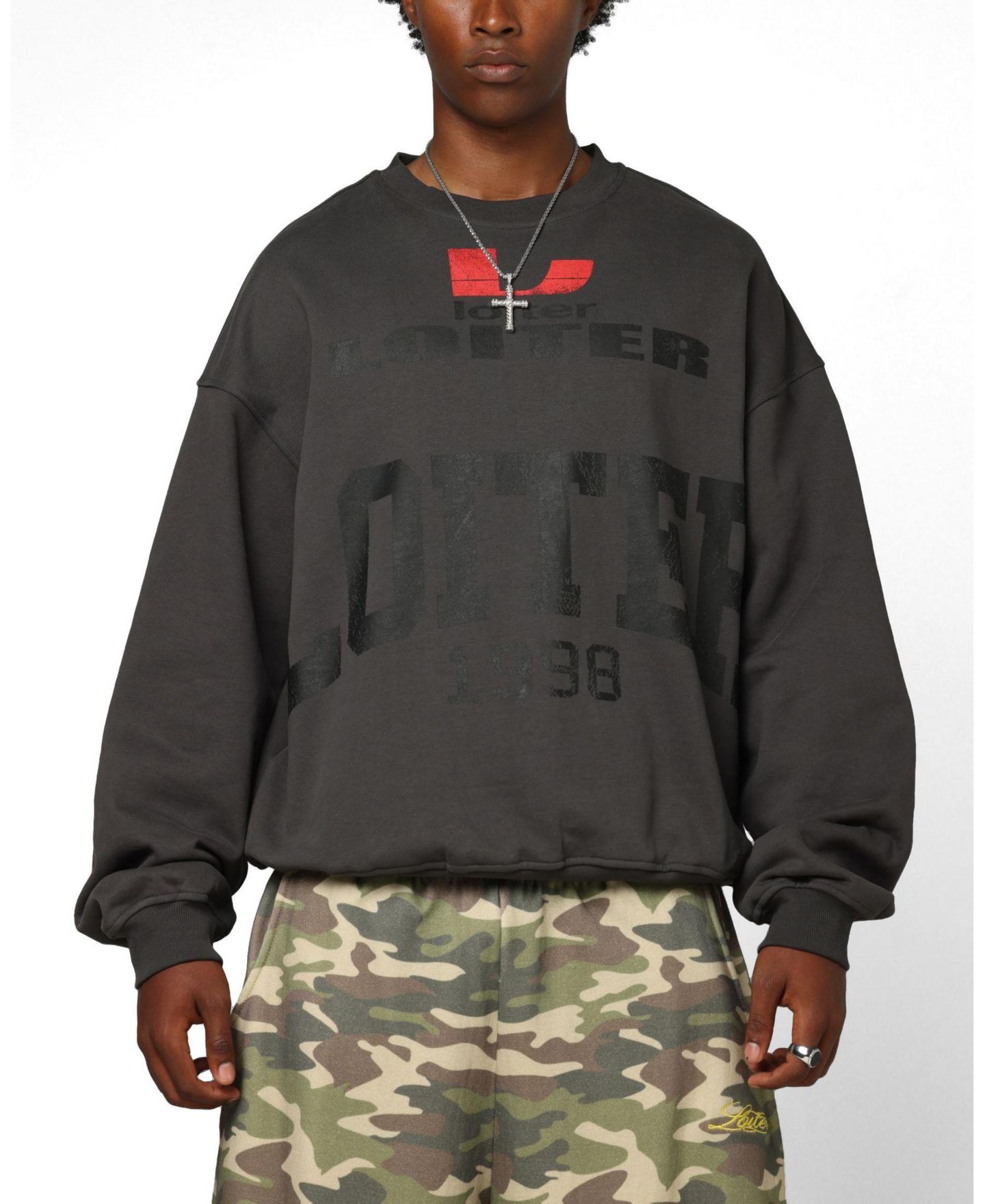 Мужской свитшот Loiter Champ Crewneck, цвет: Чёрный — фото 1