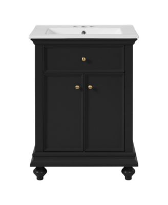 24 Inch Modern French Bathroom Vanity Freestanding Cabinet Farmhouse Bathroom Home Furniture