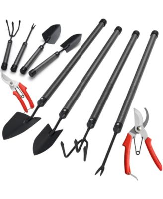 Garden Tools Set Extension Handles 5 Piece Steel Rust-proof Weeding Planting Kit