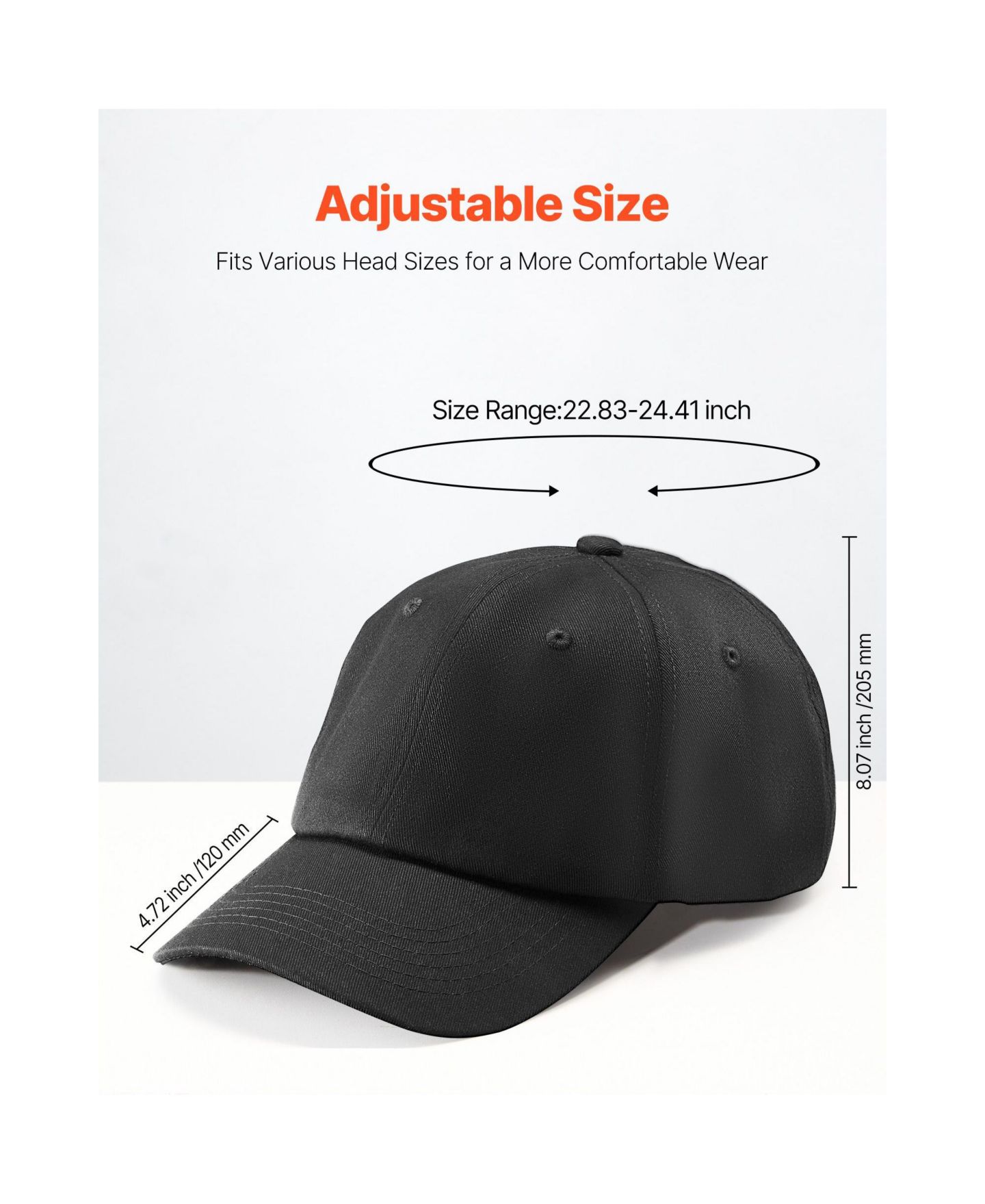 Женские кепки AOLIGEIJS Plain with Breathable Pure Cotton Fabric, Adjust Size,- Blank 12 Pack Bulk Ideal for Running, Workouts — фото 6