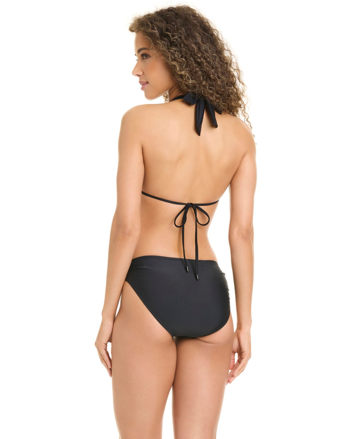 Women's Woodland Flora Halter Neck Bikini Top and Side Shirred Hipster Swim Bottoms