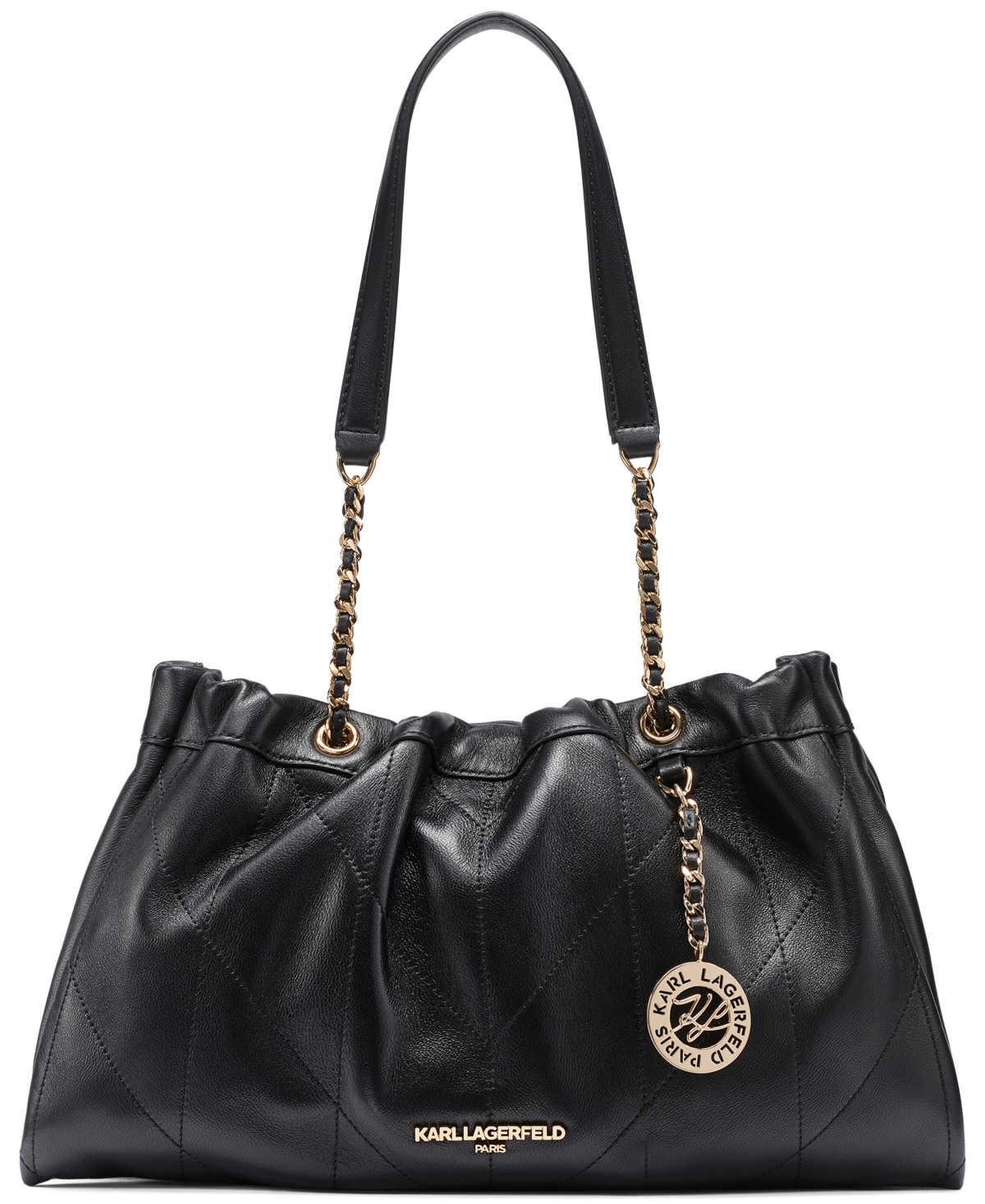 Karl Lagerfeld Paris Amandine Leather Medium Shoulder Handbag