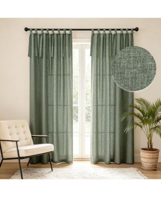 Awesome Home - Garrett Textured Tie Knots Curtains Pair Sage