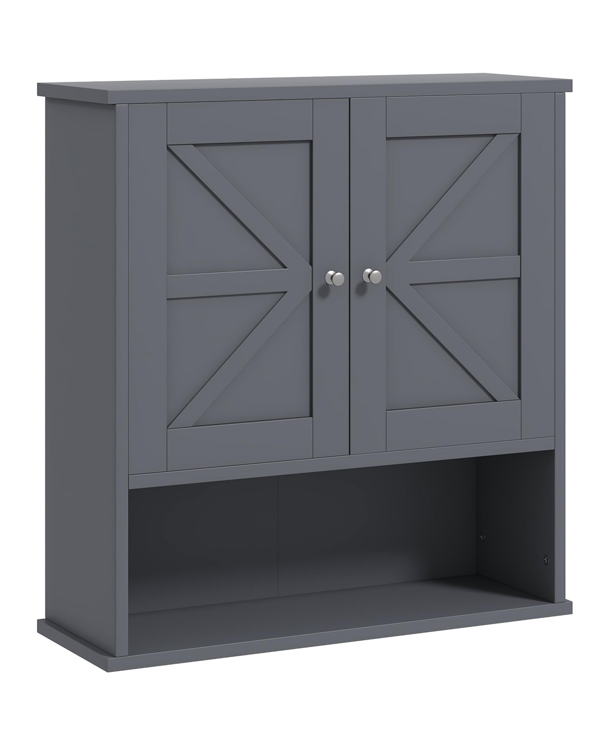 Busdays Farmhouse Bathroom Medicine Cabinet Wall Mount with Barn Doors and Adjustable Shelf for Laundry Room