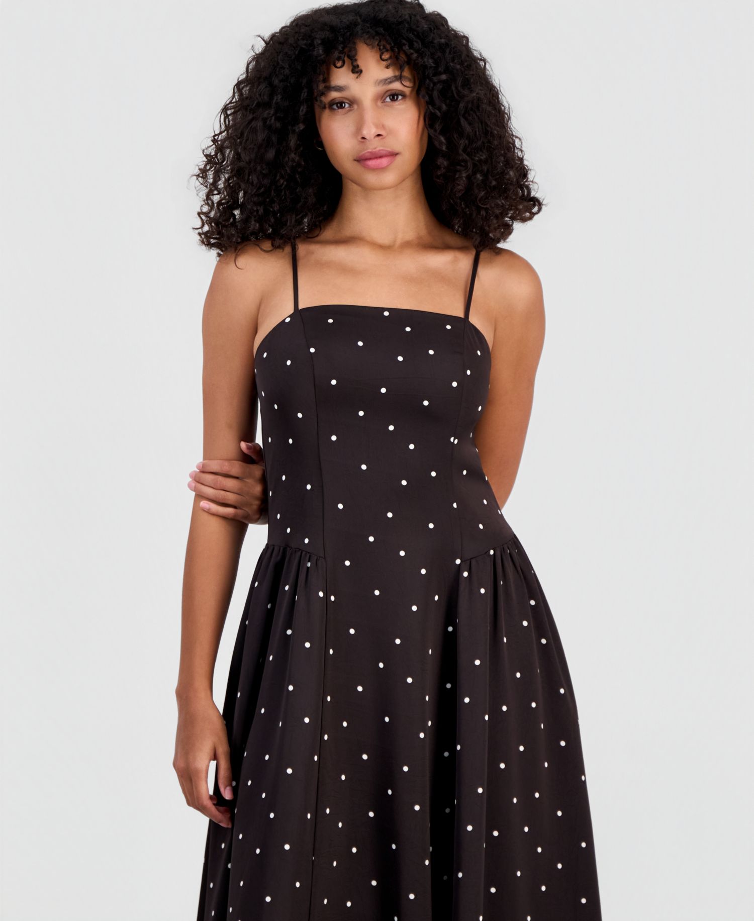 Women's Playful Dots Lace-Trim Dress