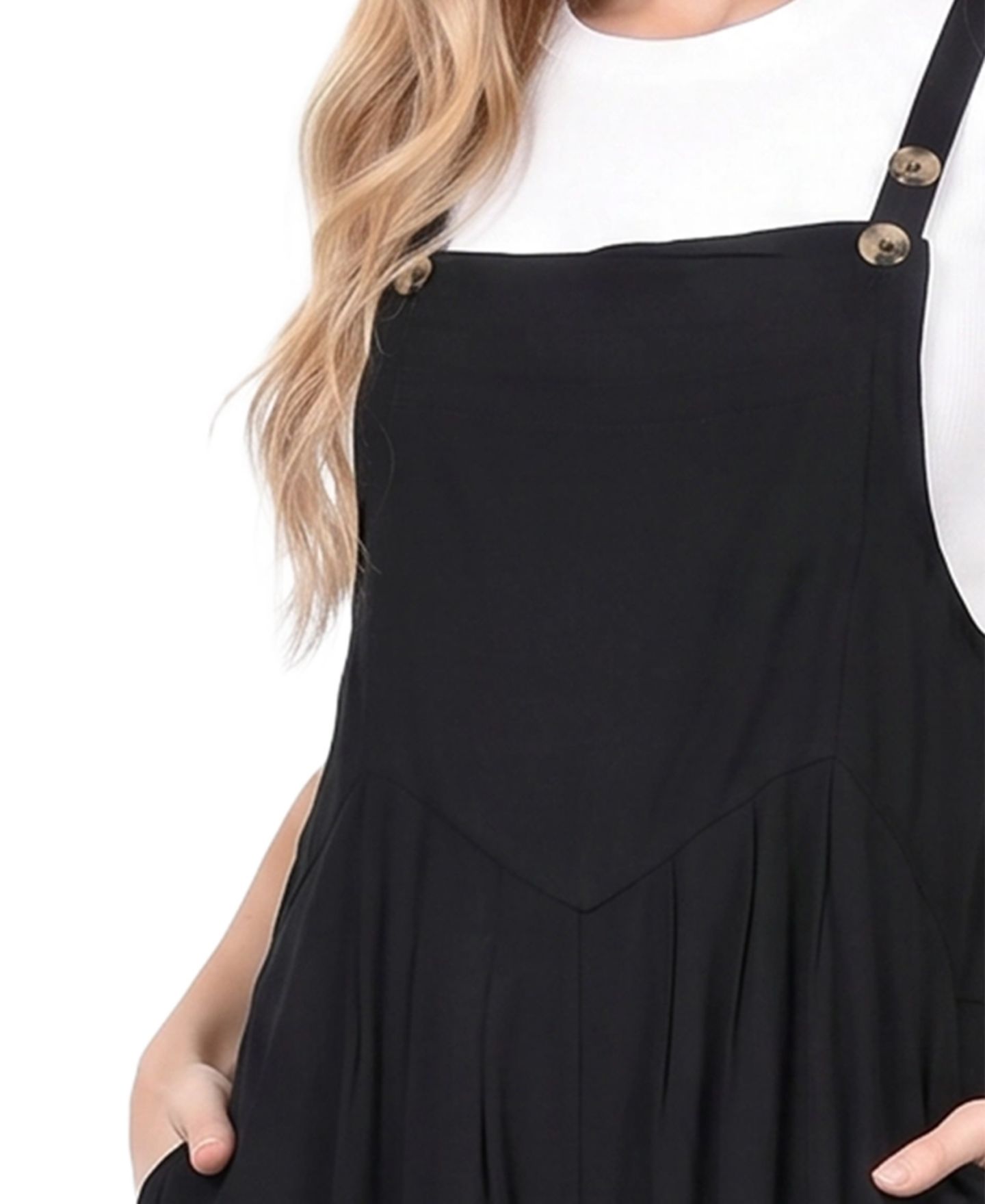 Женский комбинезон NY Collection Petite Sleeveless Jumpsuit, цвет: Чёрный — фото 3