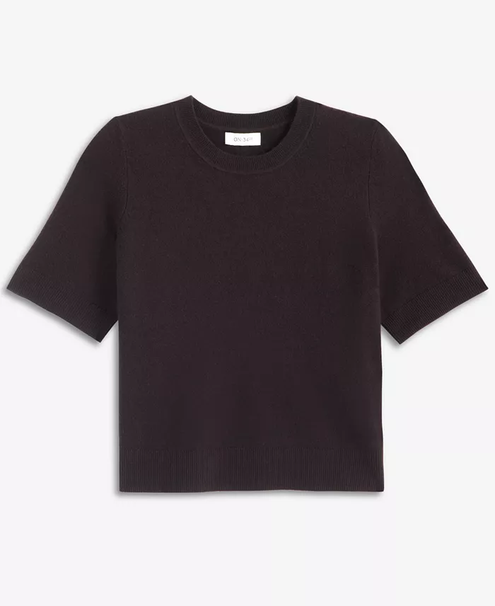 Women's Short-Sleeve Easy Crewneck Sweater Tee - thumbnail 4