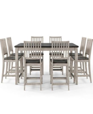 Dawnwood 9-Piece Wood Counter Height Dining Set