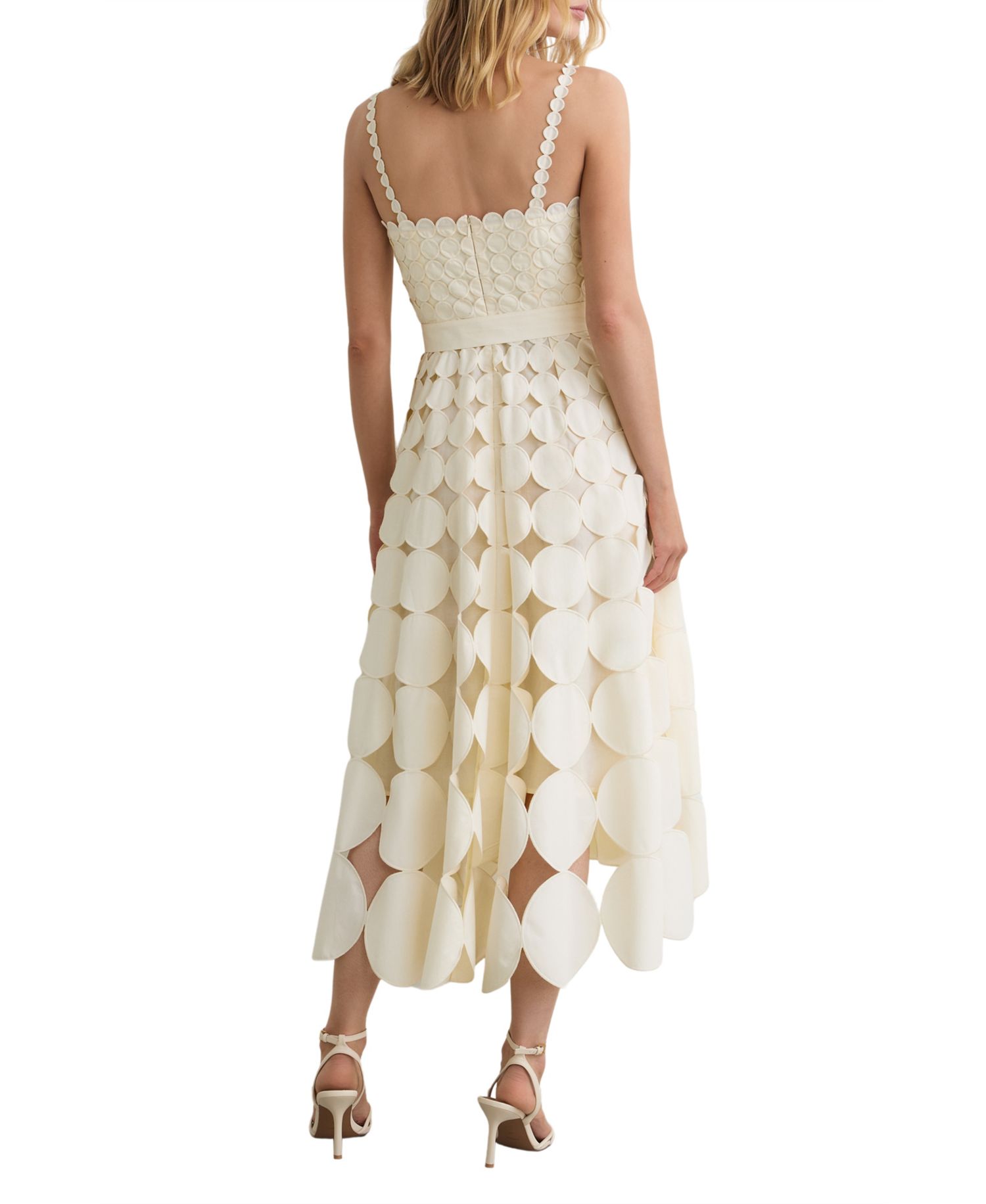 Women's Cotton Cut-Out Belted Midi Dress