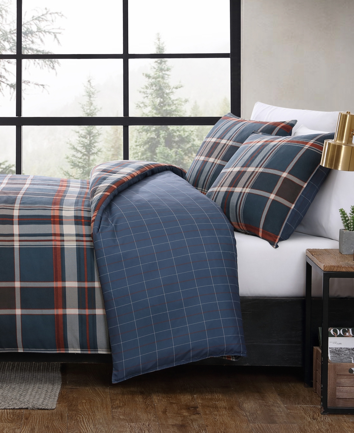 Eddie Bauer Shasta Lake Navy Comforter Set, Full/Queen