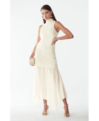 white asymmetrical maxi dress Indiana Asymmetrical Maxi Dress - White