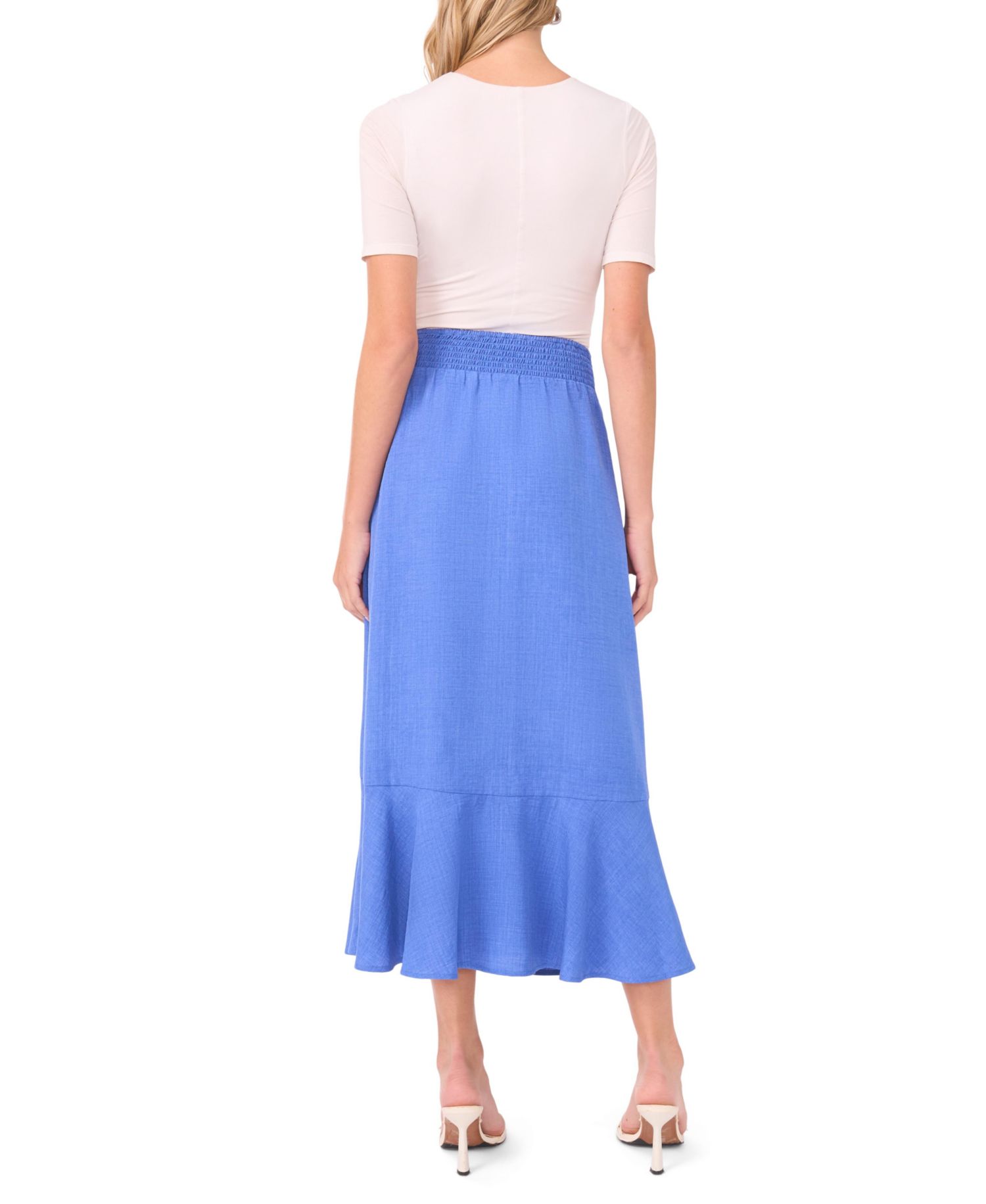 Women's Ruffle Hem Smocked Waist Skirt