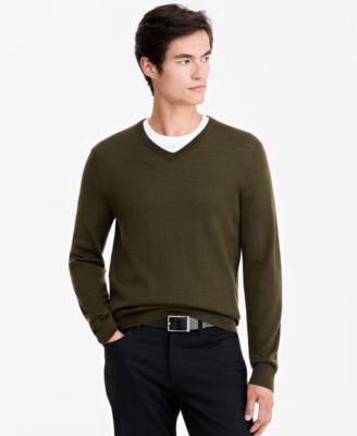 Men's Merino Wool V-Neck Sweater, Macy's Exclusive