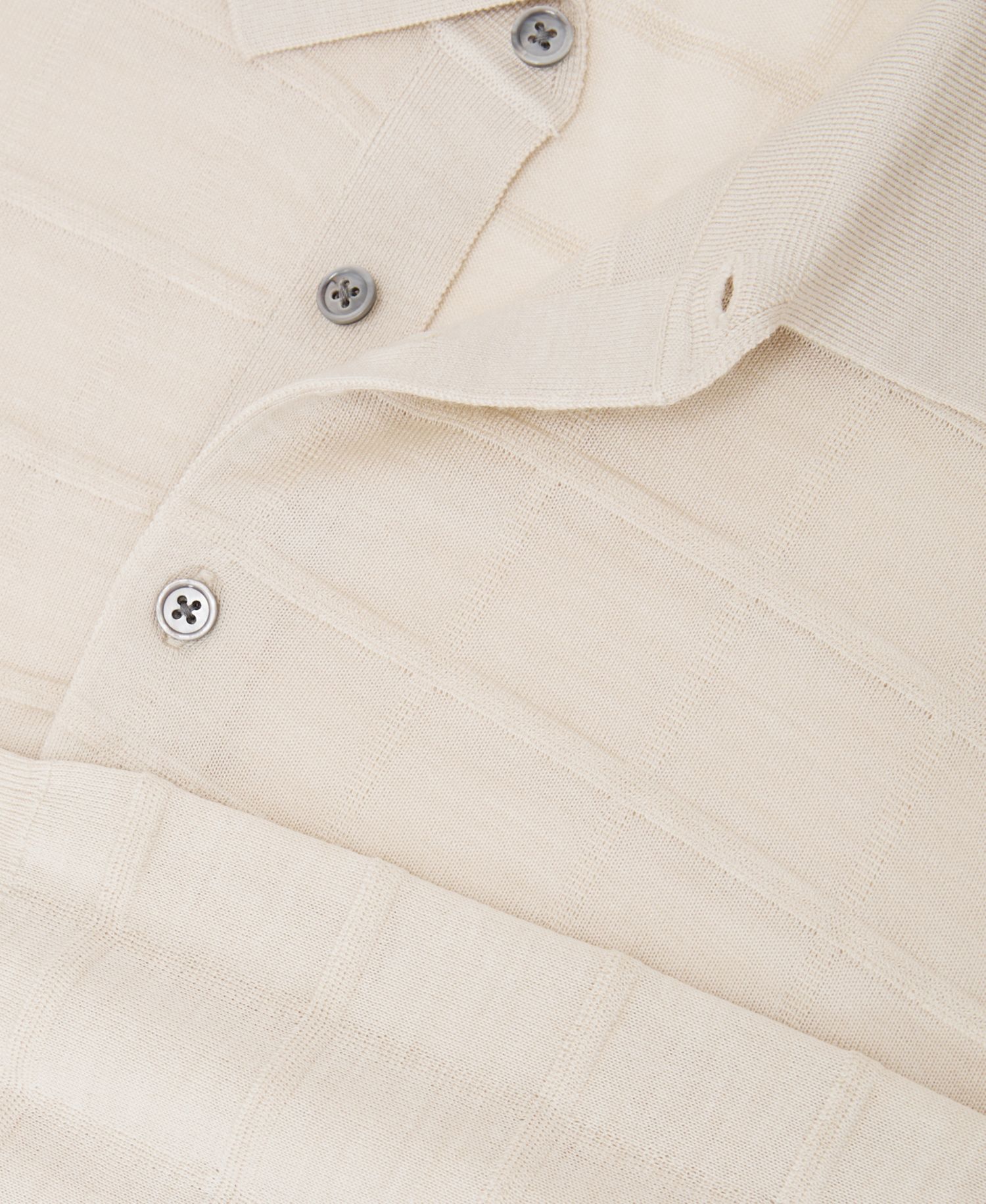 Men's Pallas Half Button Check Textured Polo Shirt