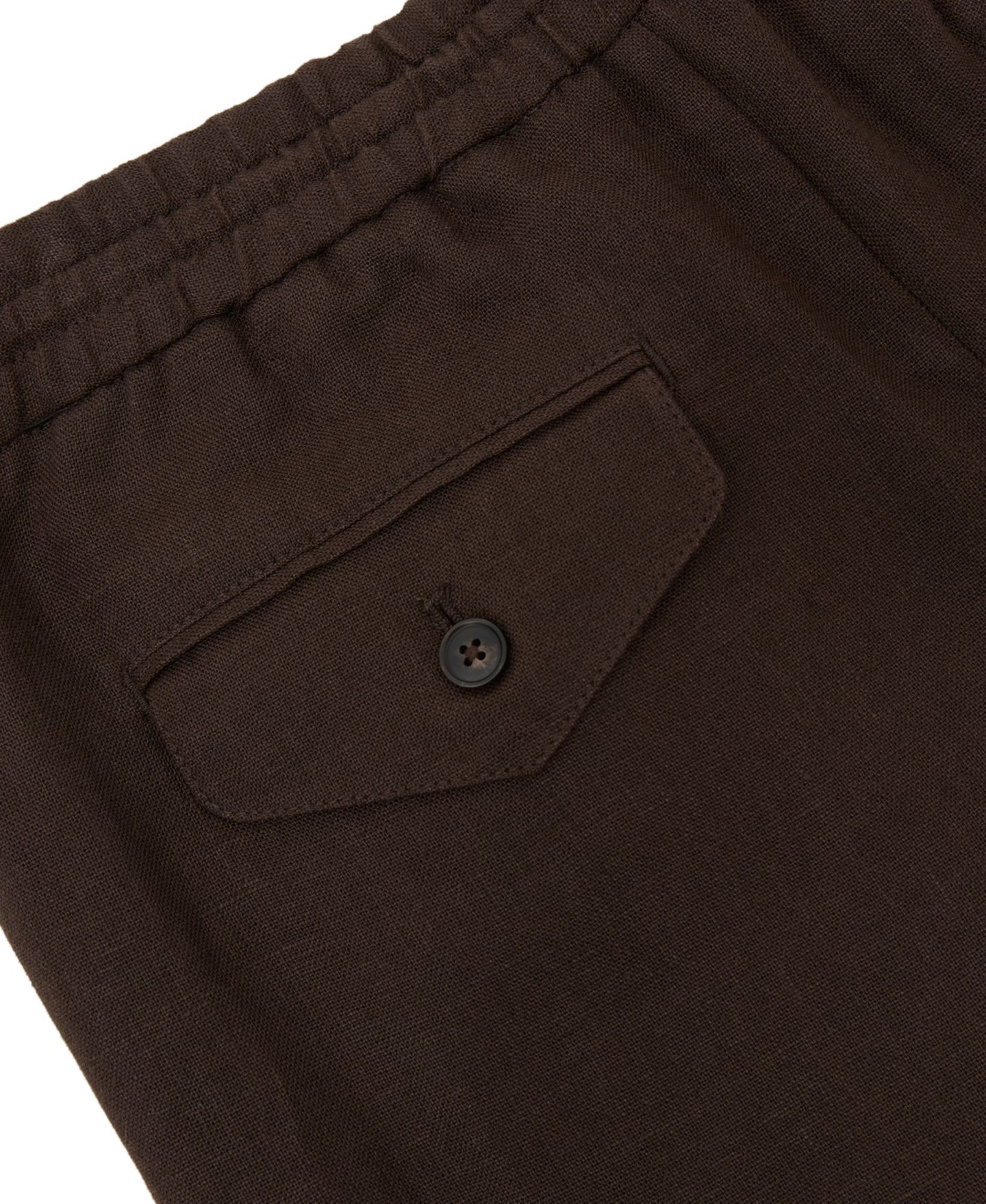 Мужские брюки REISS Barges Relaxed Linen Drawstring, цвет: Шоколадный коричневый — фото 4