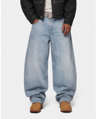 Men's Inverted Graphic Baggy Barrel Jeans