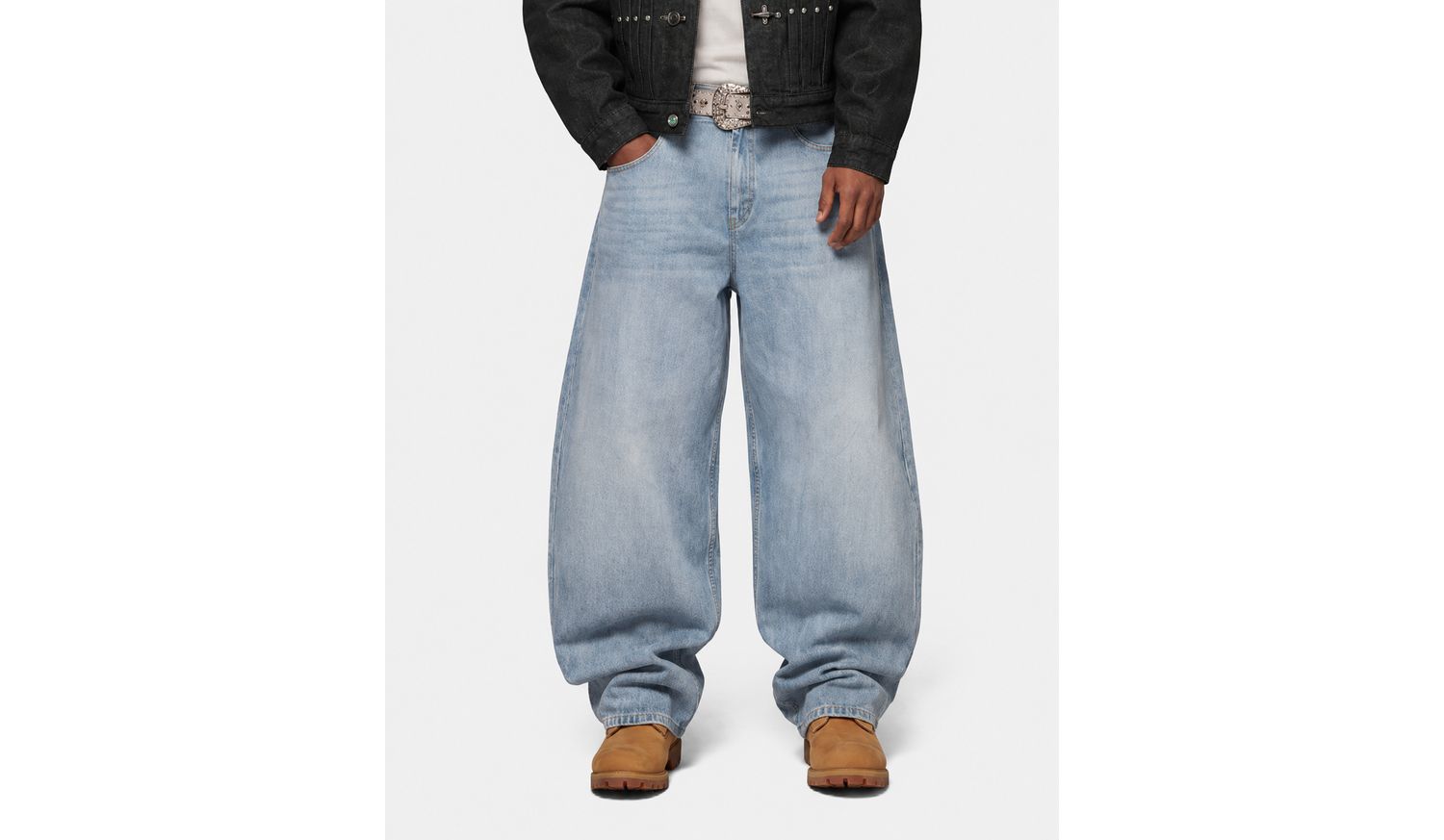Men's Inverted Graphic Baggy Barrel Jeans