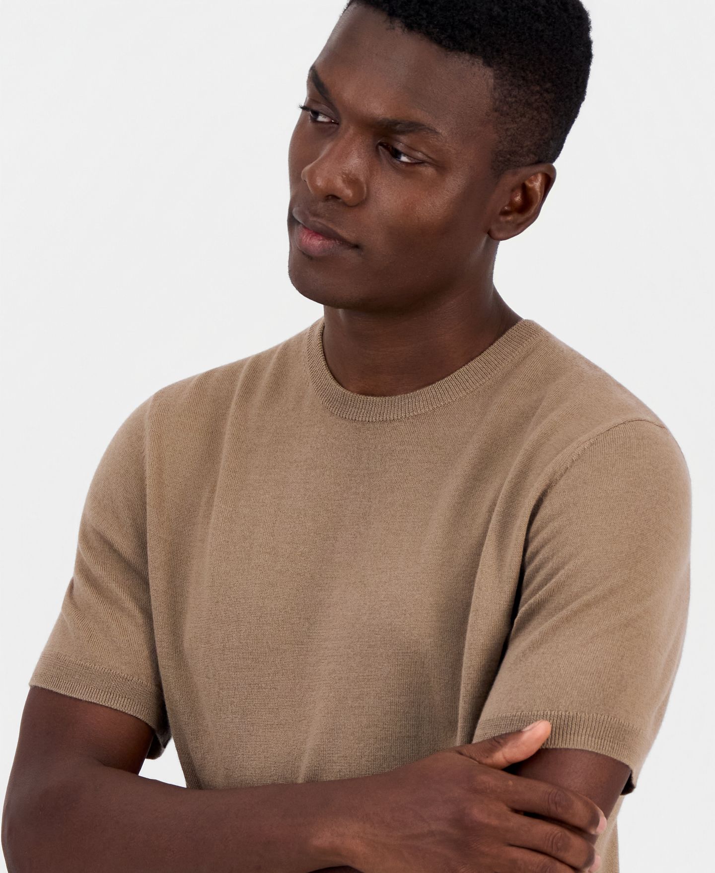 Мужской свитер Alfani Novelty Merino Wool-Blend Sweater T-Shirt, цвет: Орех — фото 3