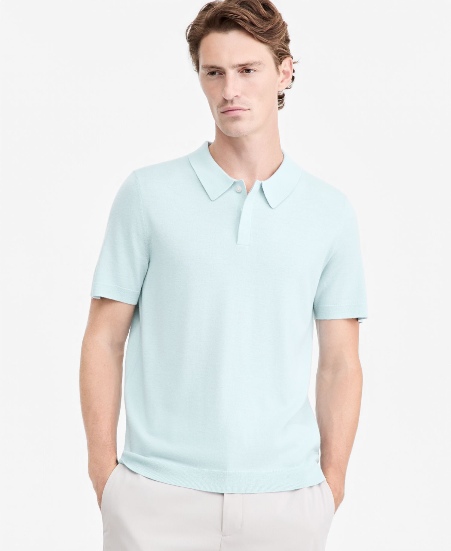 Men's Merino Wool-Blend Regular-Fit Polo Shirt