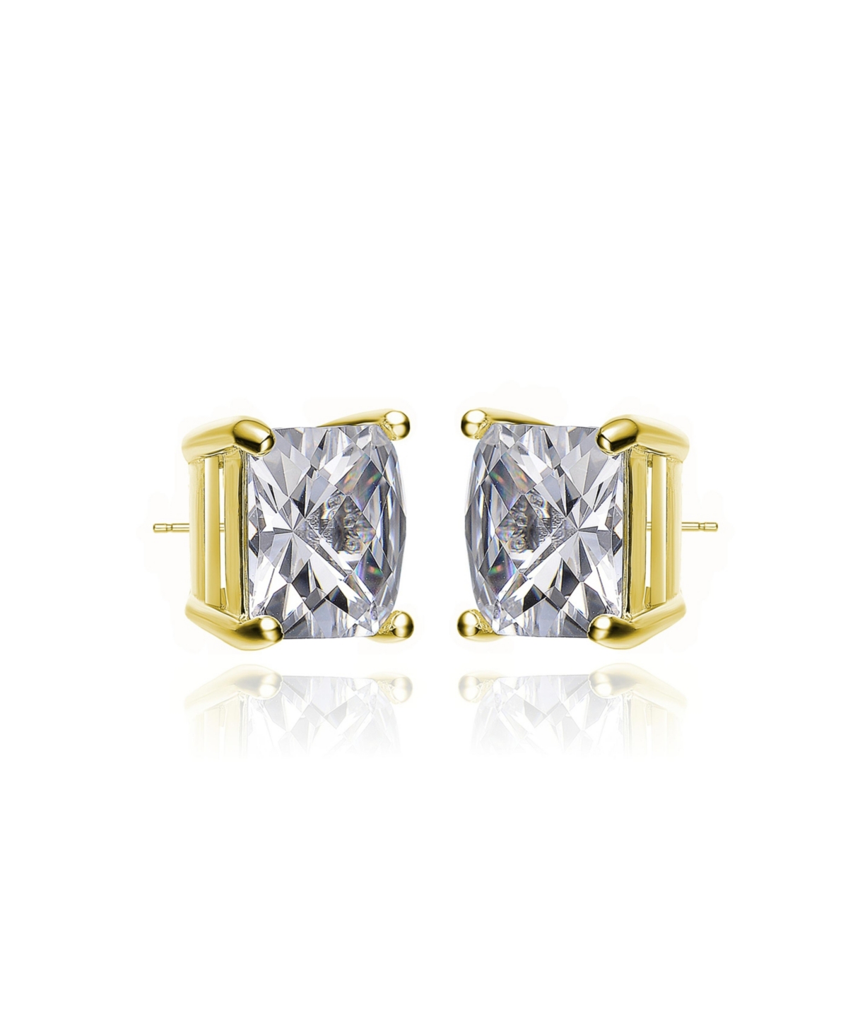 Sterling Silver Cubic Zirconia Square Studs