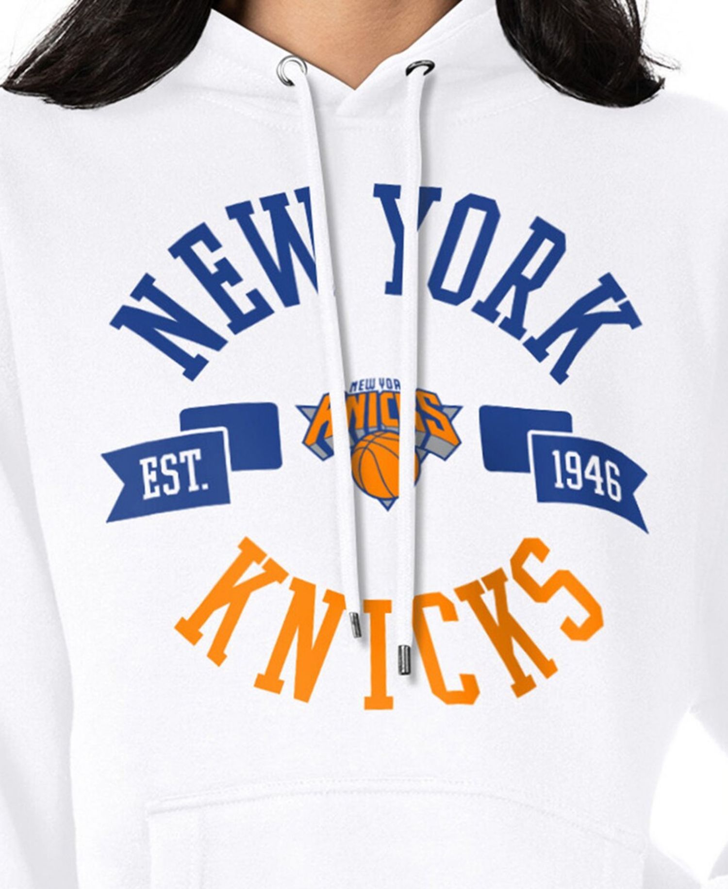 Women's White New York Knicks City Pullover Hoodie