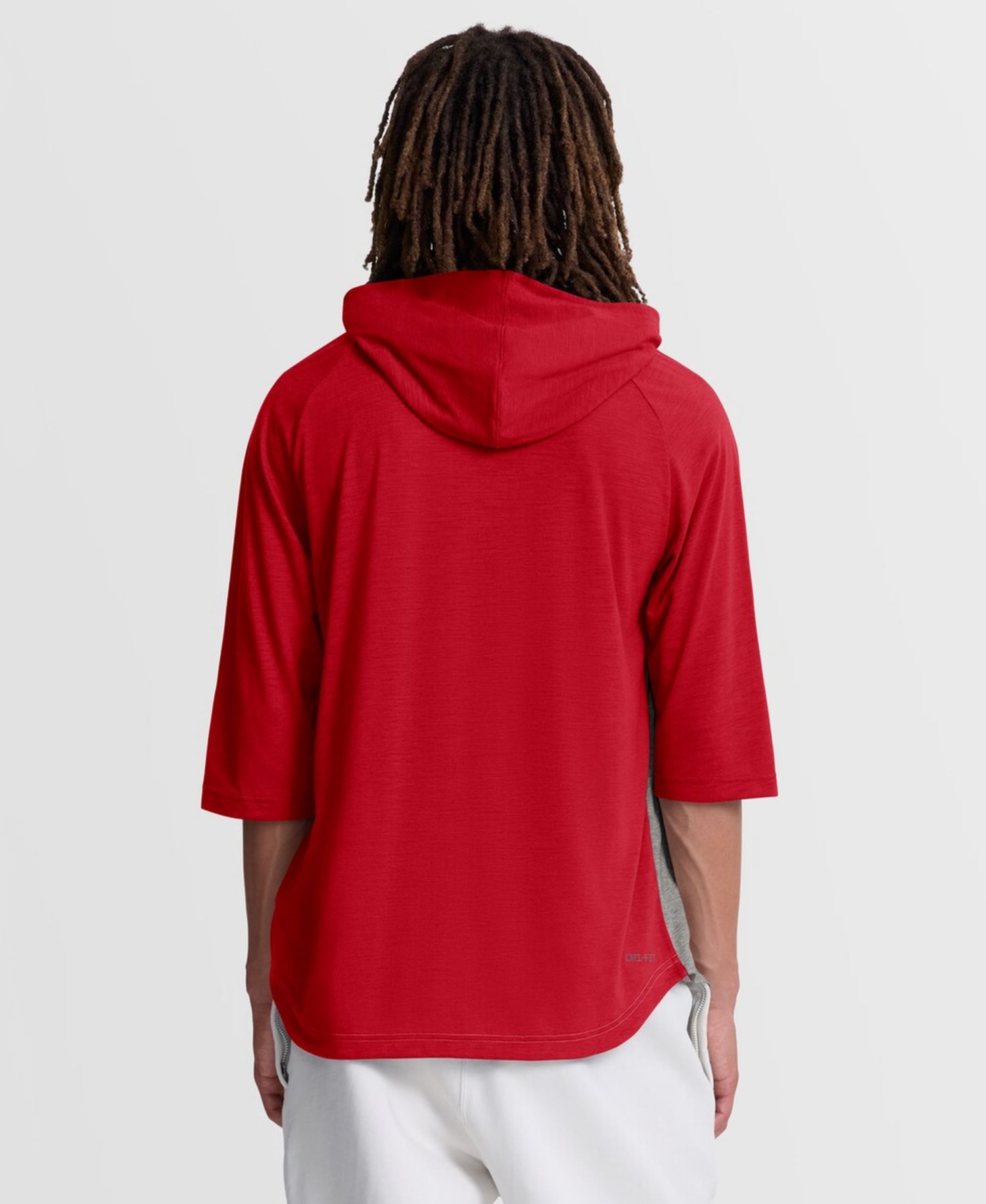 Men's Red Cincinnati Reds Authentic Collection Flux Dri-FIT Raglan 3/4-Sleeve Hooded T-Shirt
