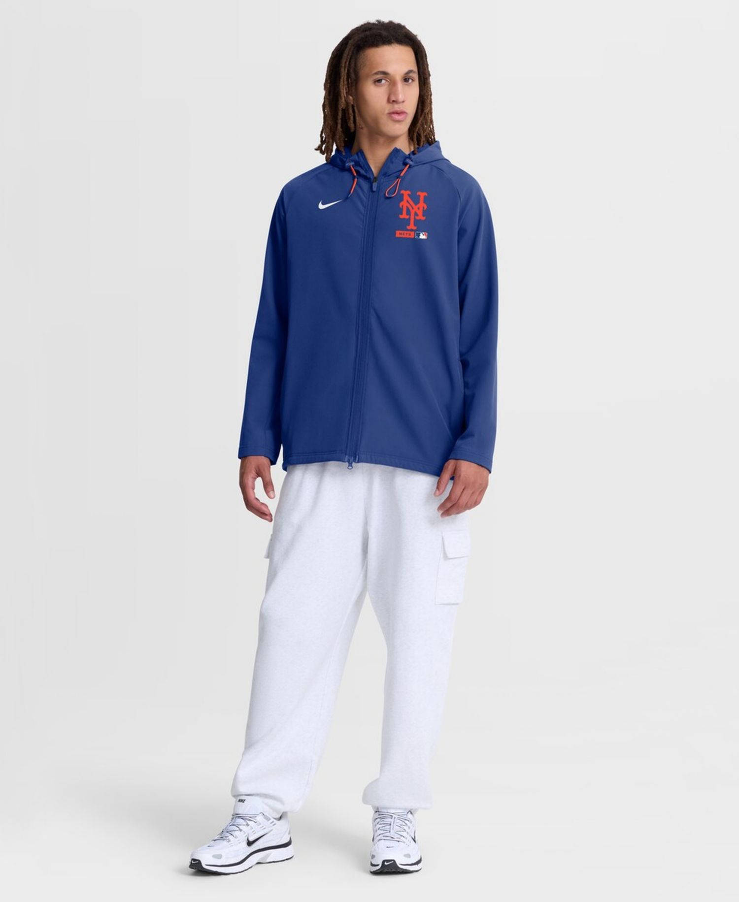 Men's Royal New York Mets Authentic Collection Raglan Therma-FIT Full-Zip Hooded Jacket