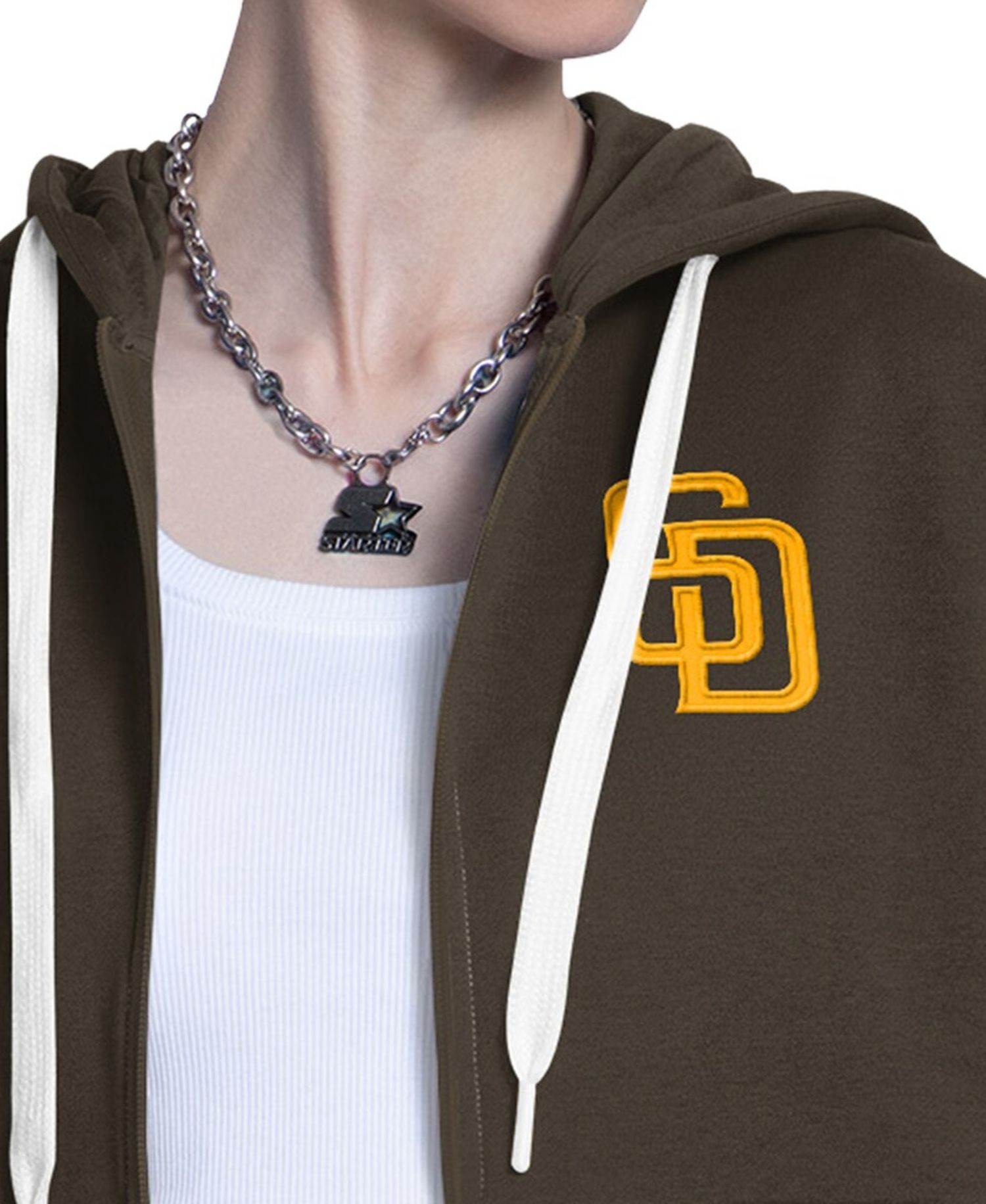 Women's Brown/Heather Gray San Diego Padres Wishbone Full-Zip Hoodie