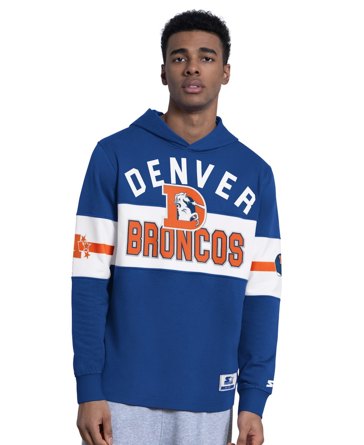 Men's Blue Denver Broncos Fullback Jersey Hoodie