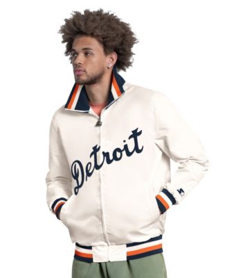 Men's White Detroit Tigers The Captain Cooperstown Logo Full-Zip Varsity Jacket