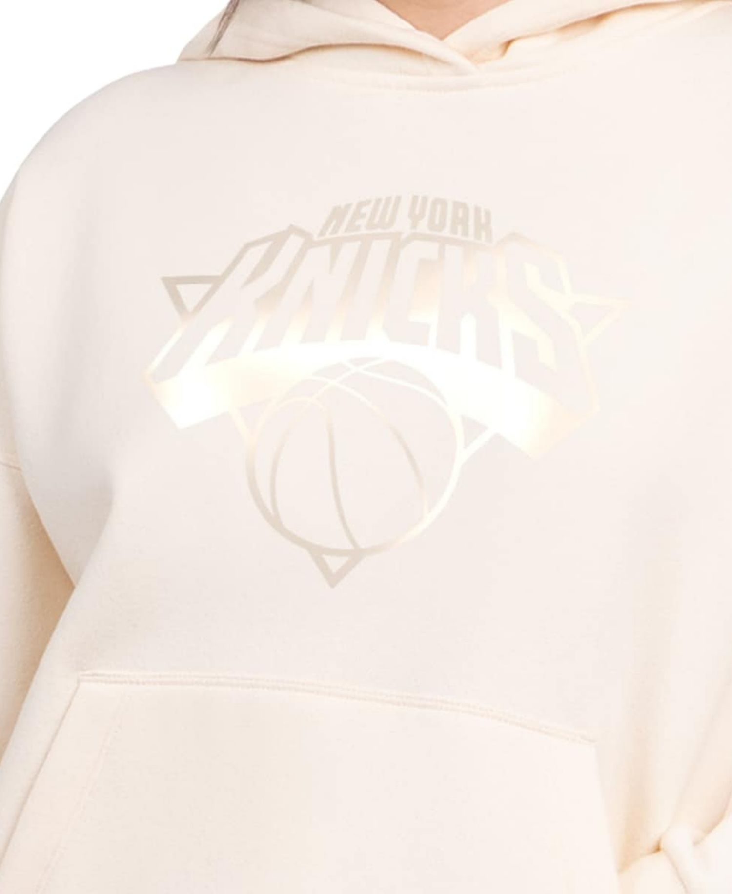 Women's Cream New York Knicks Pastel Relaxed Hoodie