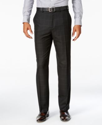 Sean John - Men's Classic-Fit Black Windowpane Suit Pants
