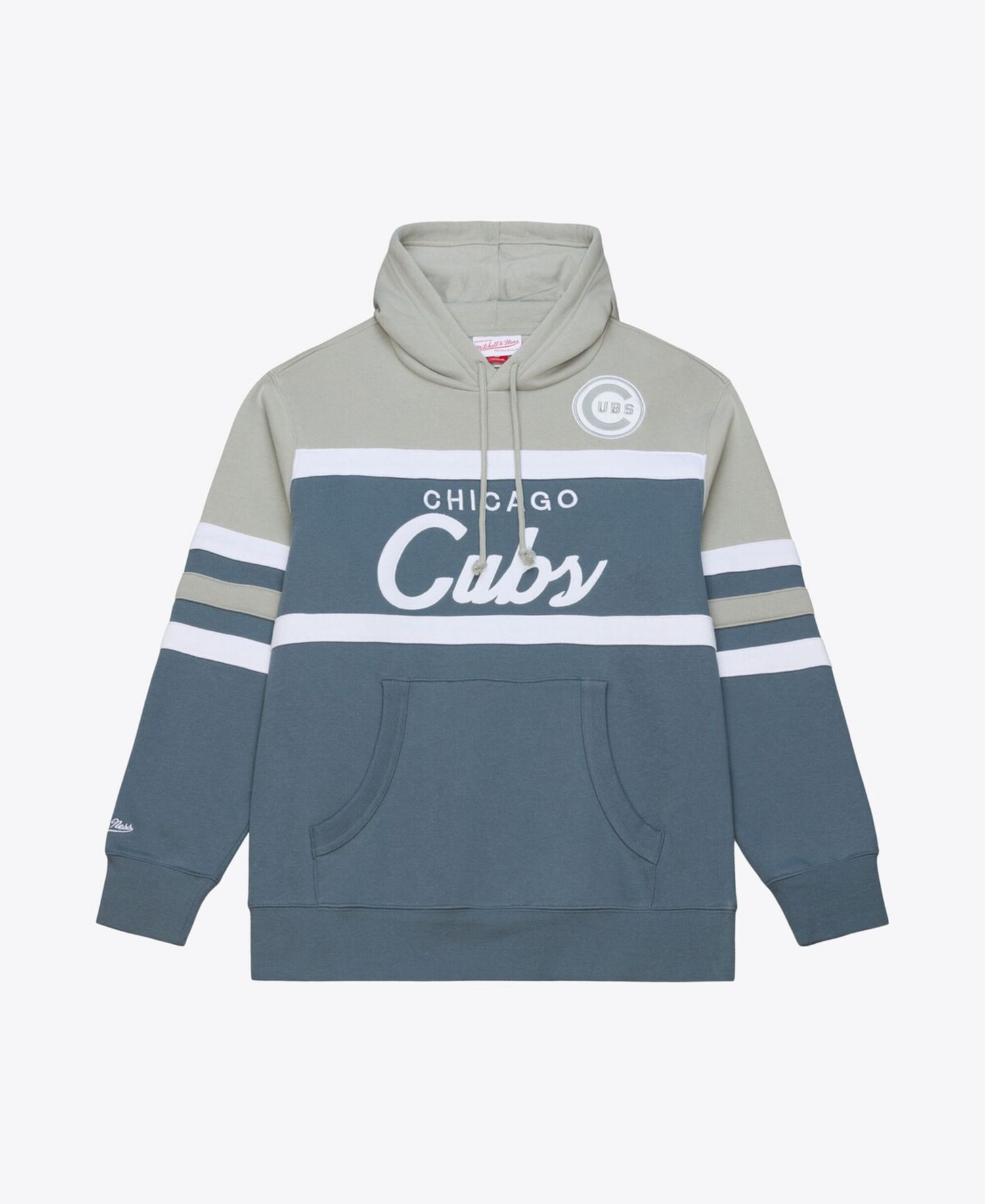 Men's Gray Chicago Cubs Cooperstown Collection Thunderstorm Head Coach Hoodie