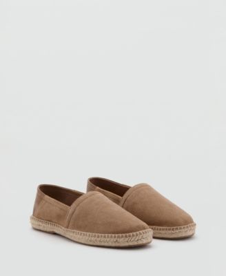 Men's Solid Leather Espadrilles Loafers