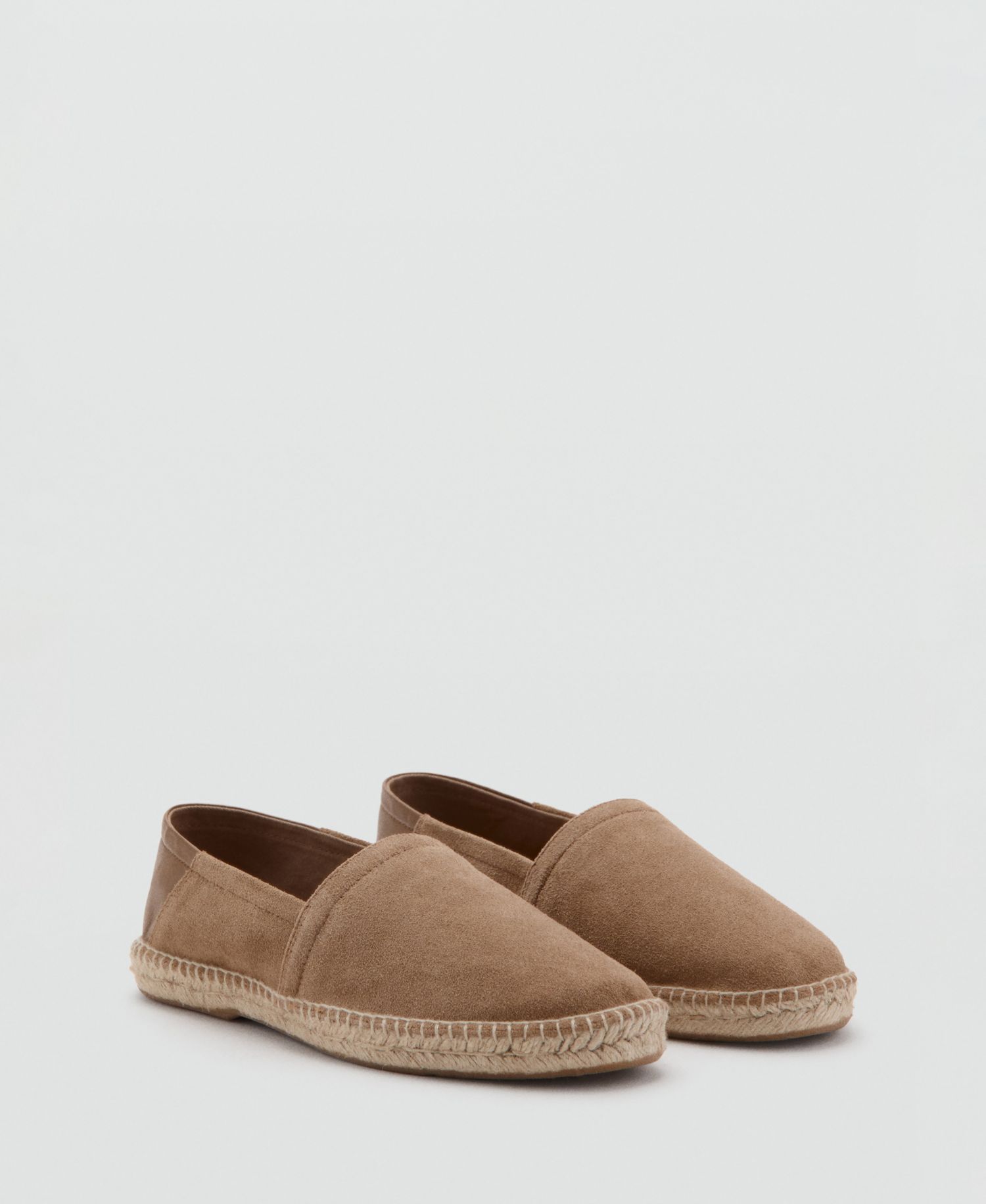 Men's Solid Leather Espadrilles Loafers