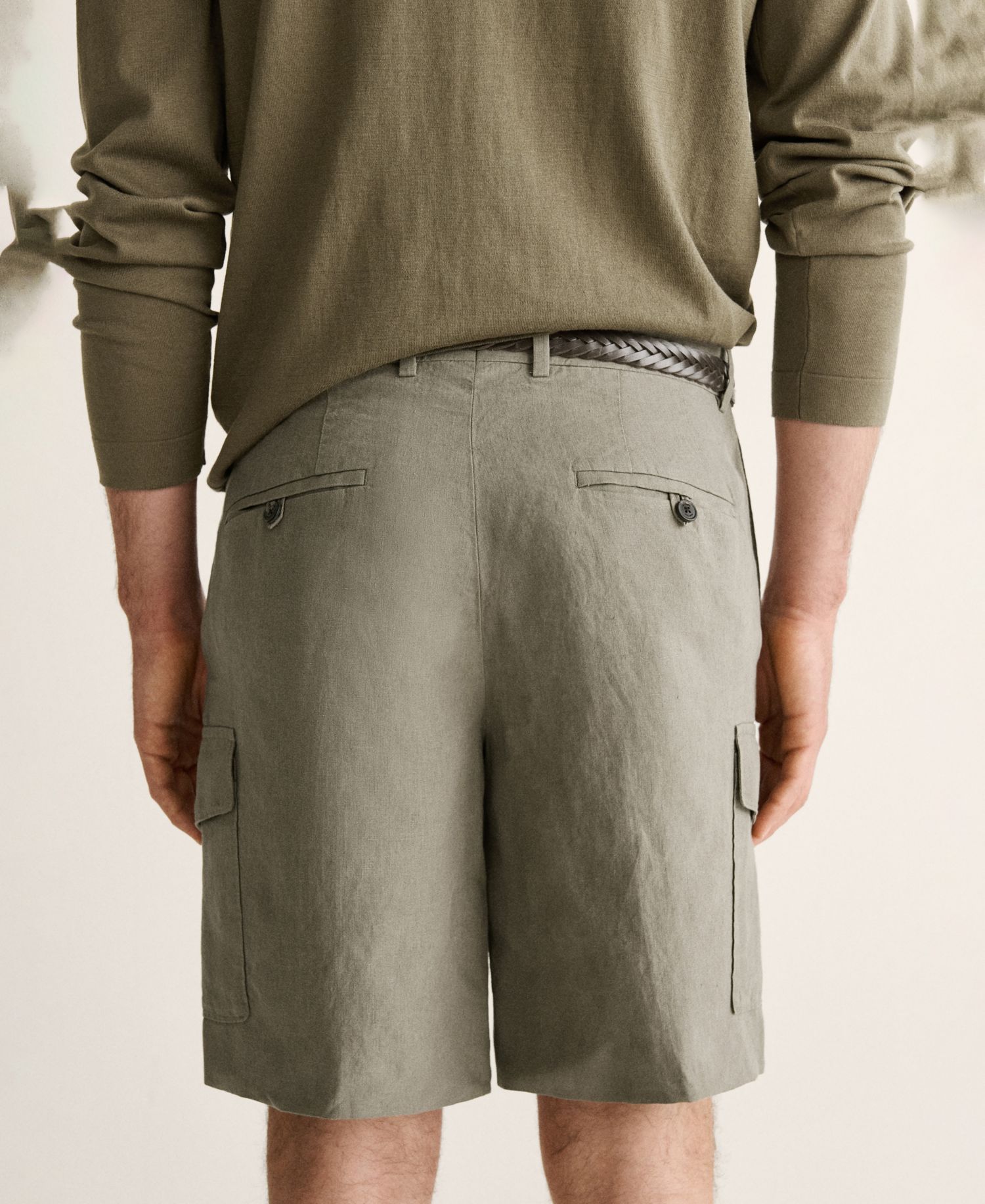 Men's Cargo Linen 9.06" Bermuda Shorts